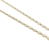 Collier doré maillons grain de café aplatis