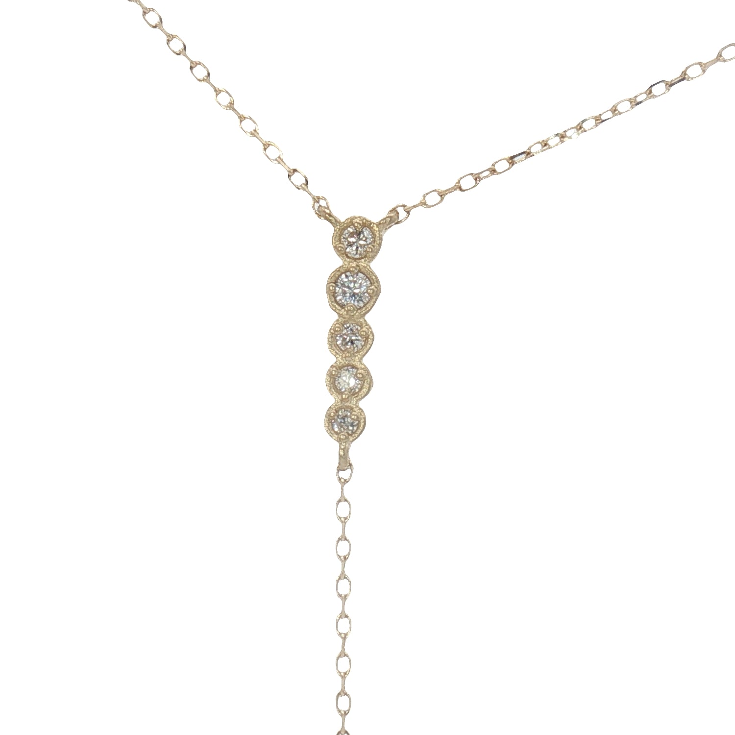 Collier cravate or 10 carats et diamants