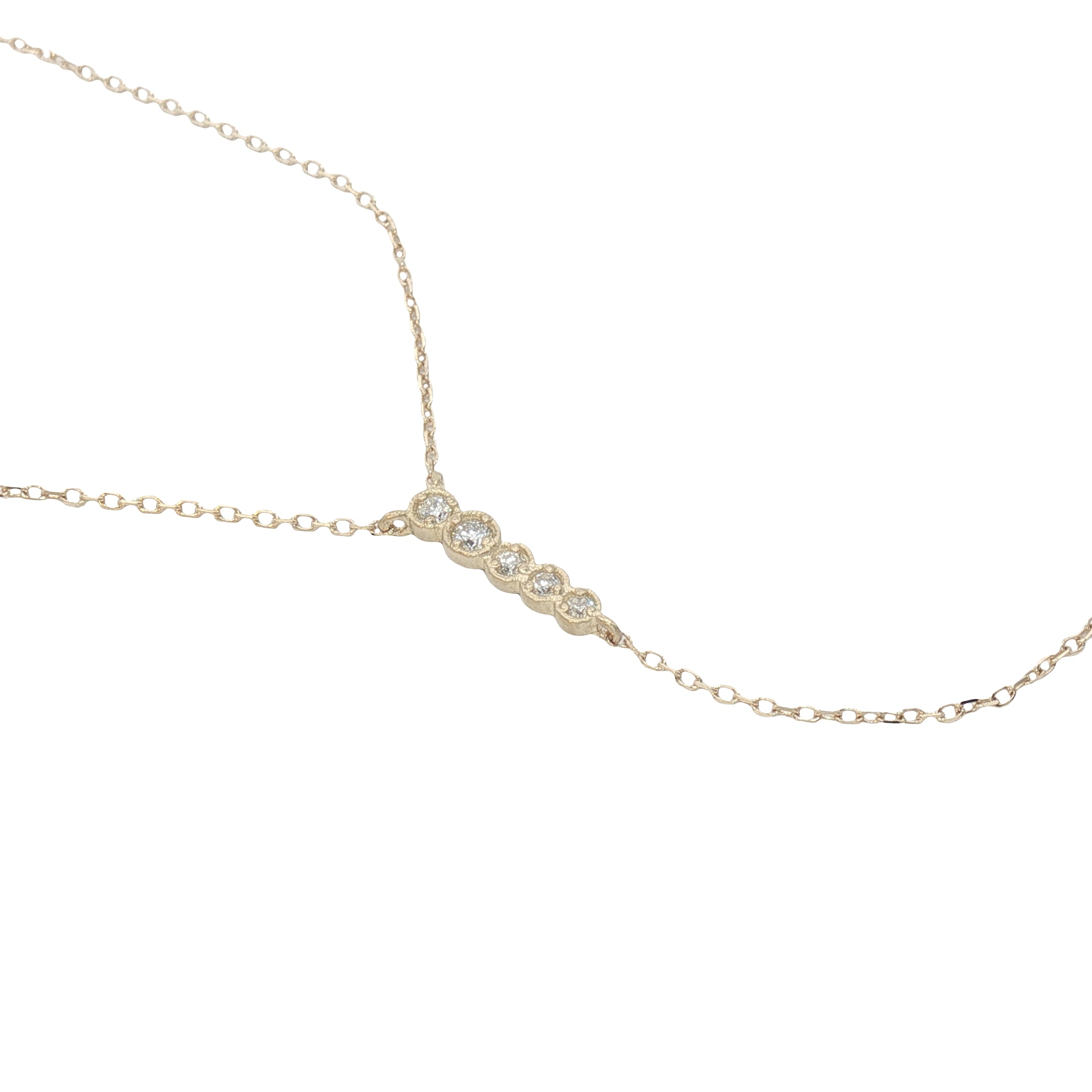 Collier cravate or 10 carats et diamants