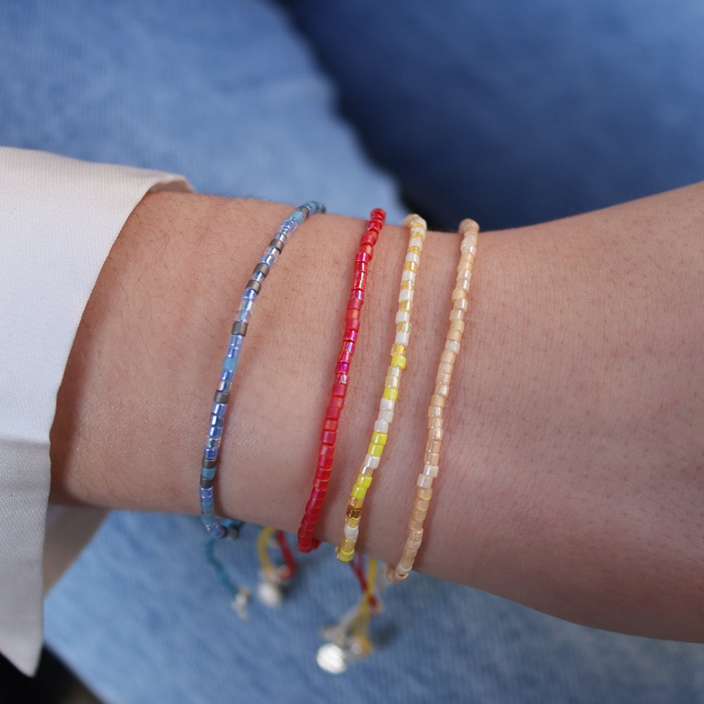 Colorful miyuki beaded cord bracelet