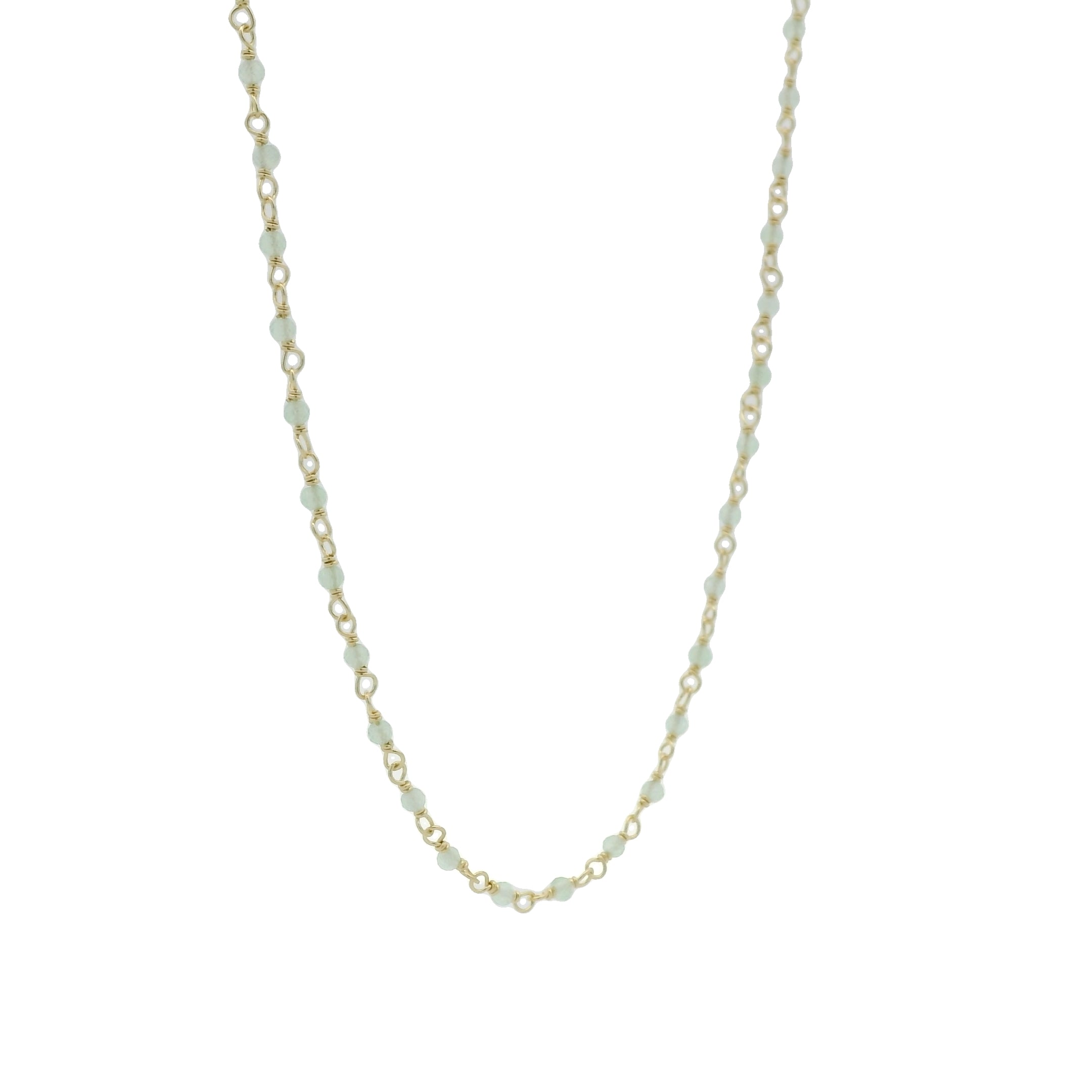 Santa Maria Prehnite Gold Necklace