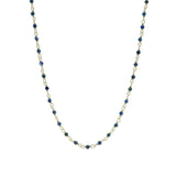 Collier doré rosary en lapis lazulis