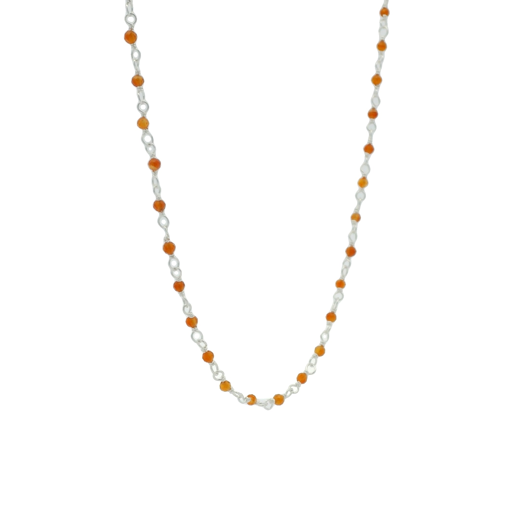 Collier rosary en argent 925 et onyx rouge