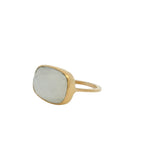 Golden ring and faceted rectangular stone