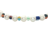 Bracelet doré alternance perles de culture et perles multicolores