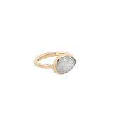 Bague dorée pierre de lune ovale