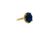 Bague dorée pierre ronde 4 griffes