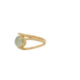 Double gold ring and cabochon stone
