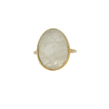 Faceted stone gold ring
