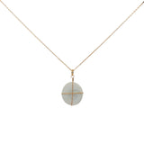 Collier doré oeil de Sainte Lucie avec fil doré 42 cm