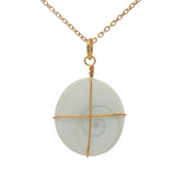Collier doré oeil de Sainte Lucie avec fil doré 42 cm
