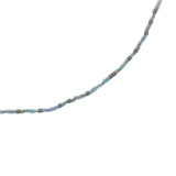 Collier doré perles Miyuki bleu ciel et grises 38 cm