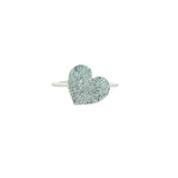 925 silver ring with hammered heart