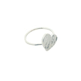 925 silver ring with hammered heart