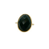Faceted stone gold ring