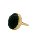 Faceted stone gold ring