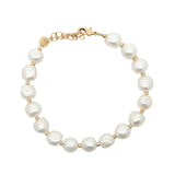 Bracelet doré alternance perles de culture et perles dorées