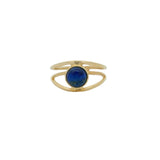 Double gold ring and cabochon stone