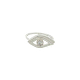 925 silver ring with textured eye and stone