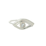 925 silver ring with textured eye and stone
