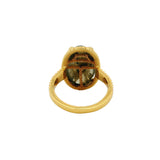 Bague dorée scarabée labradorite cabochon