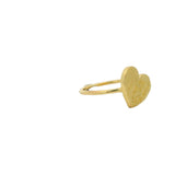 Hammered heart gold ring