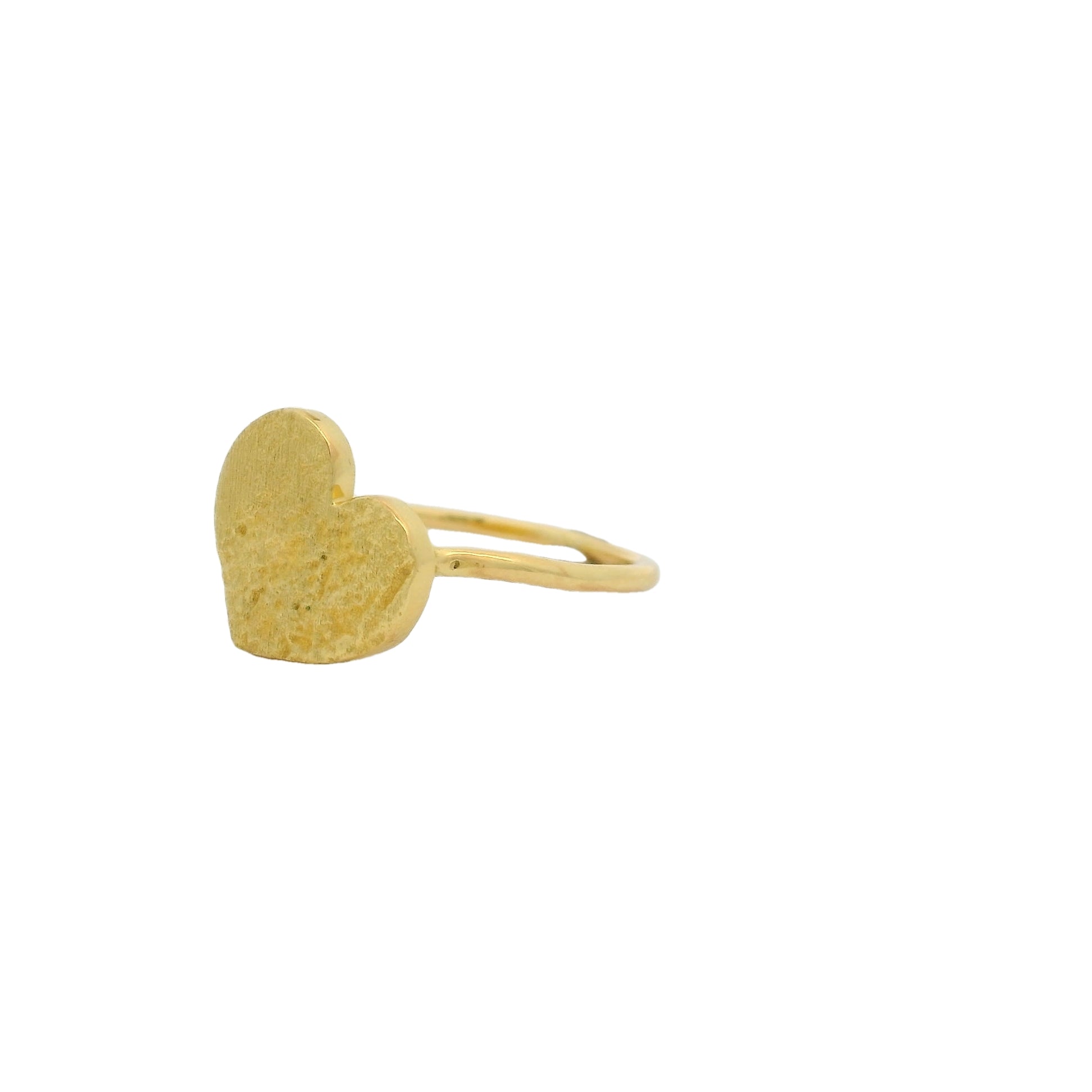 Bague dorée coeur martelé