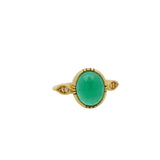 Bague dorée pierre facettée et zircons