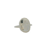 Bague chevalière argent 925 croix en zircons
