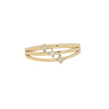 Bague dorée triple anneau avec pierres naturelles