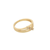 Bague dorée triple anneau avec pierres naturelles