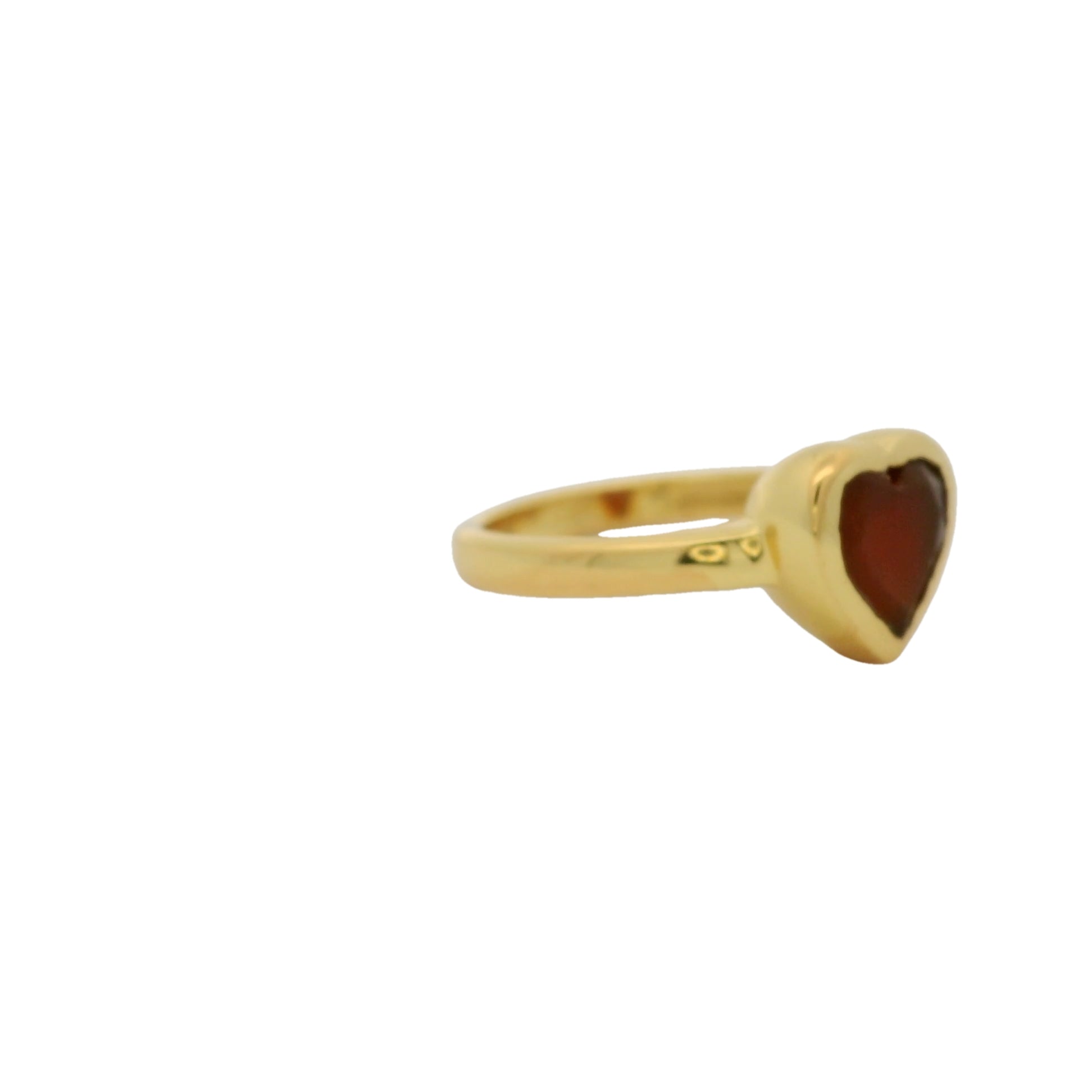 Black onyx heart ring gilded with 18k fine gold