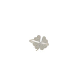 925 silver ring with clover and zircons
