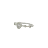 925 silver ring with oval stone and zircons