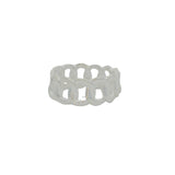 Silver ring with intertwined links