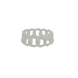 Silver ring with intertwined links