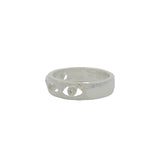 925 silver ring with hollow eye and white zircons