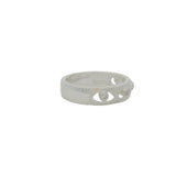 925 silver ring with hollow eye and white zircons