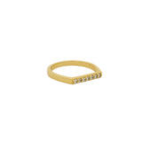 Bague dorée avec barre zircons