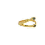 Double gold and labradorite ring