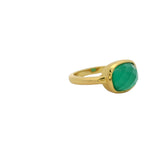 Bague dorée pierre facettée