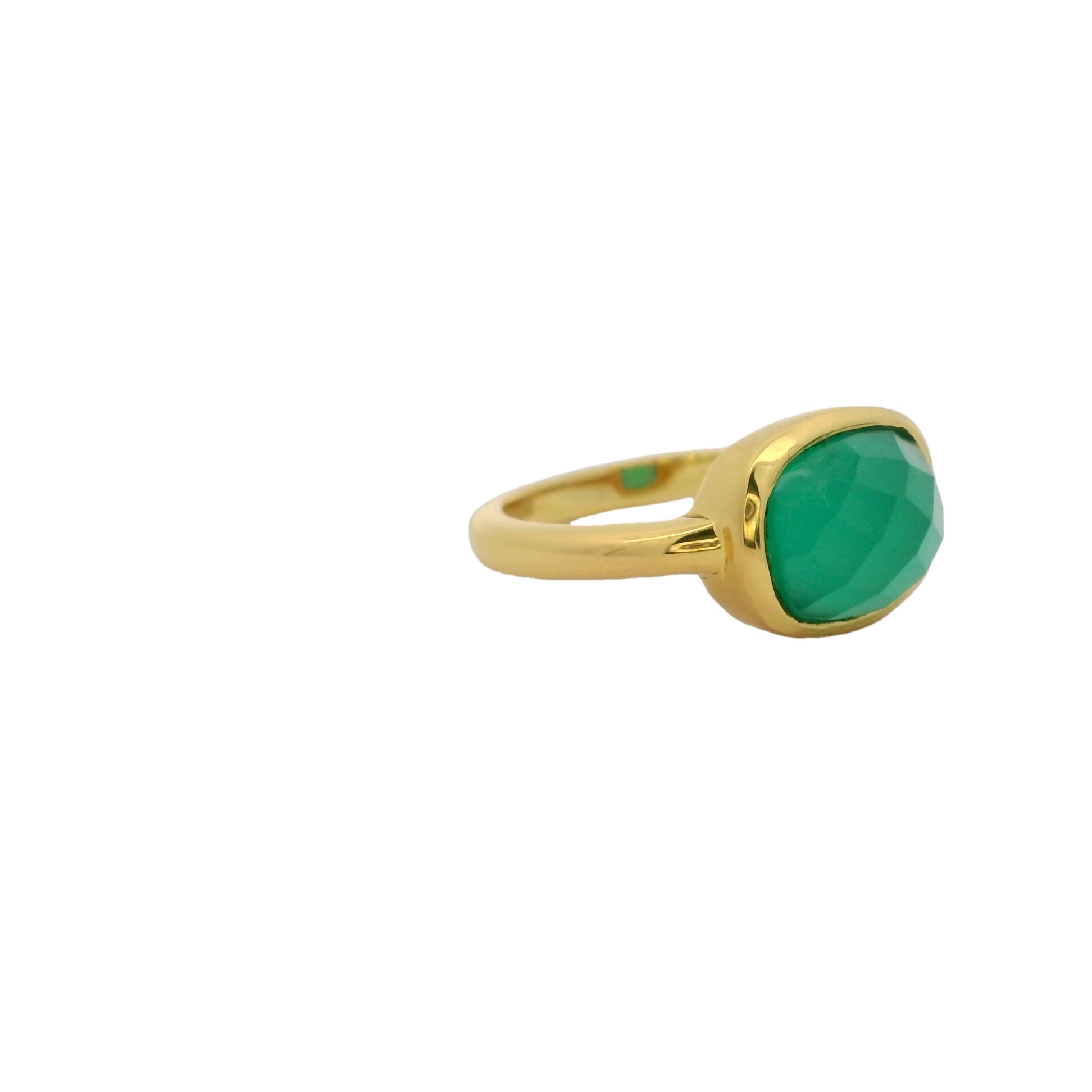 Bague dorée pierre facettée