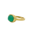 Bague dorée pierre facettée