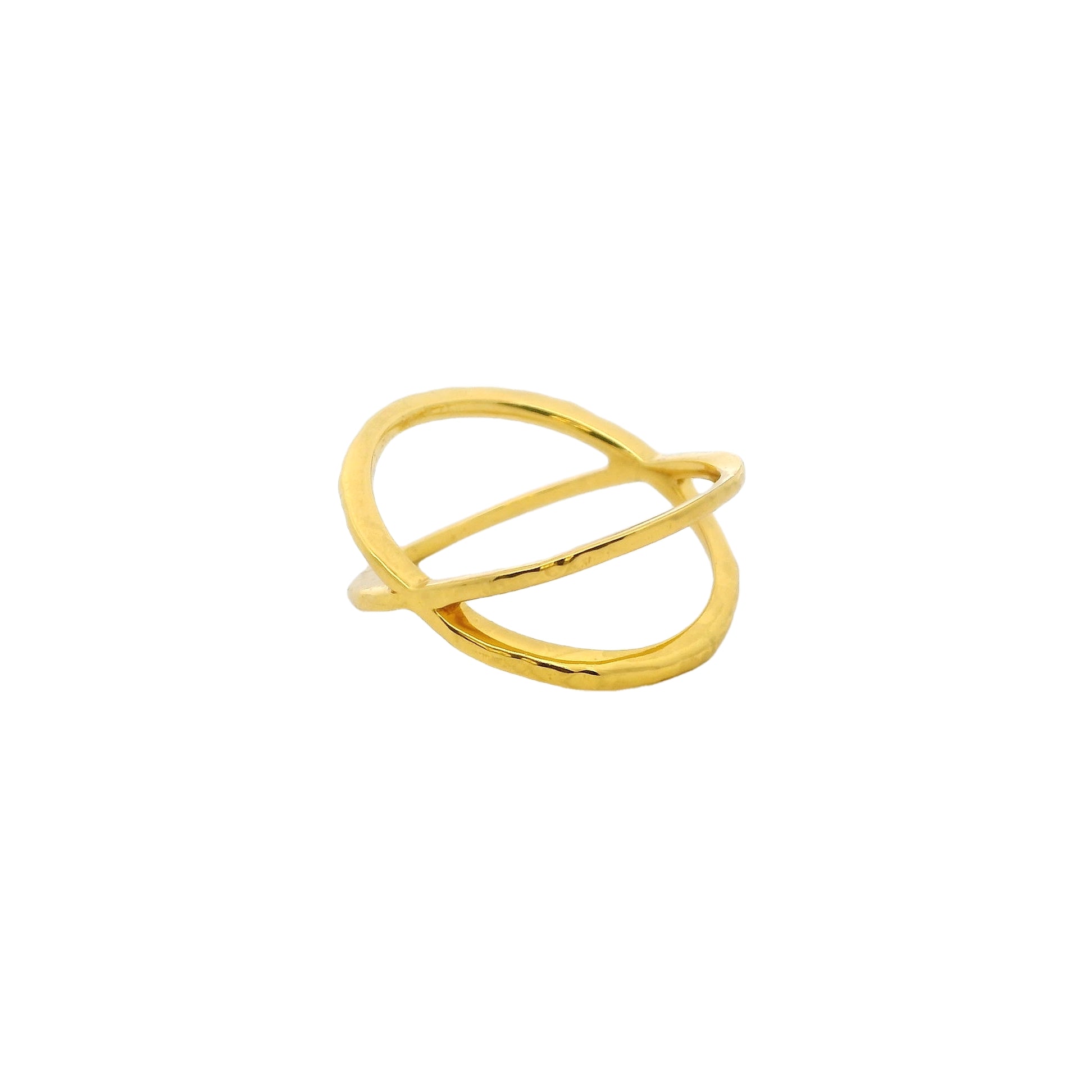 Bague dorée croisée