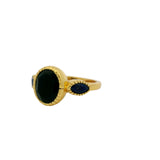 Golden ring duo of stones