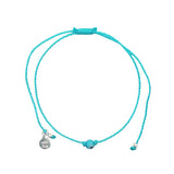 Bracelet argent 925 cordon fin et petit oeil turquoise