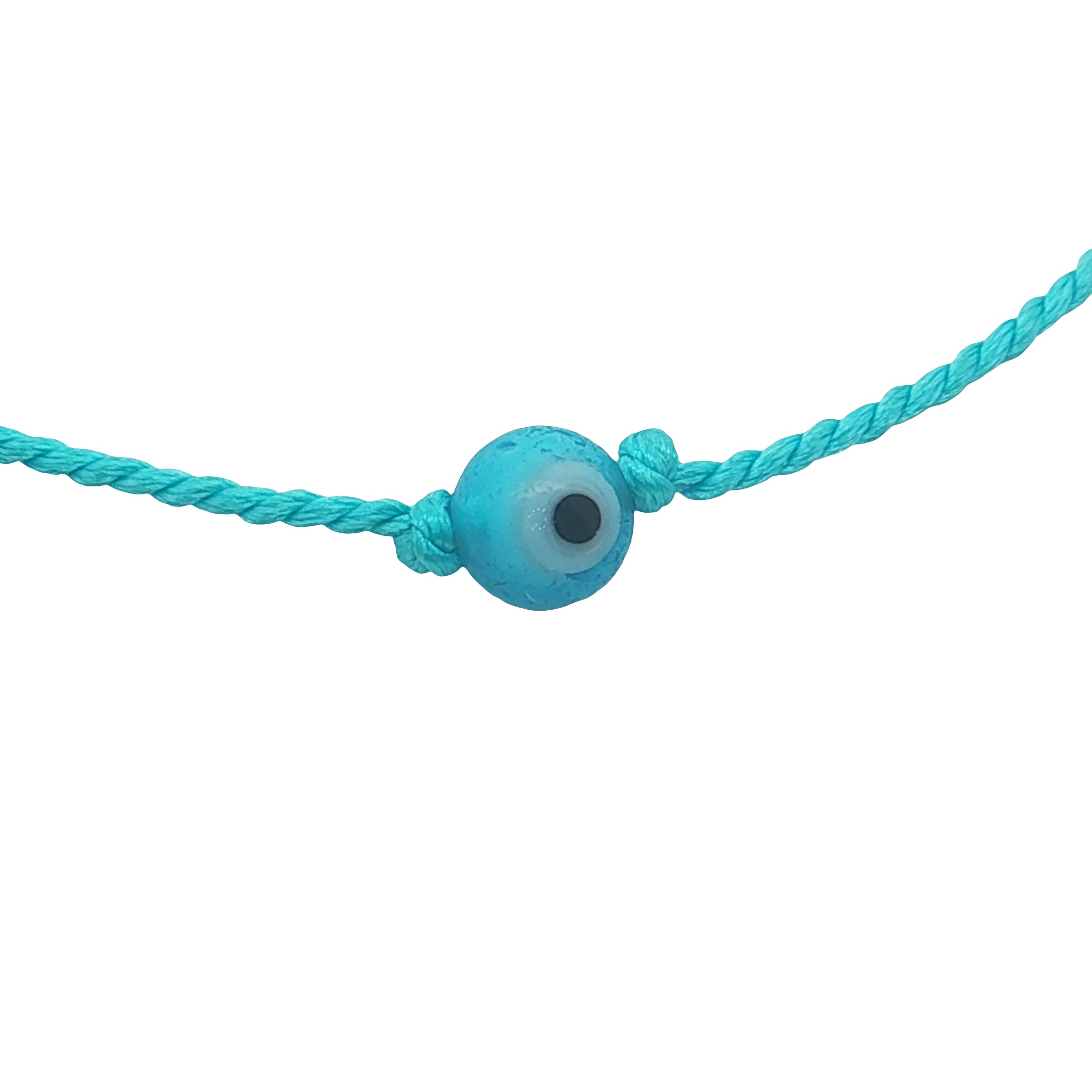 Bracelet argent 925 cordon fin et petit oeil turquoise