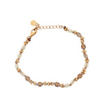 Bracelet doré perles fantaisie avec couronnes dorées