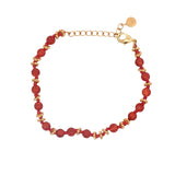 Bracelet doré en cornaline avec couronnes dorées