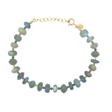 Bracelet doré duo de labradorite et tourmaline